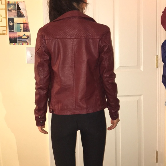 Red/ burgundy faux leather jacket - Picture 4 of 4
